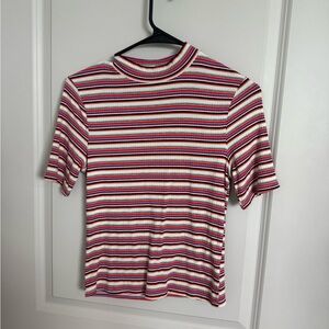 Wild Fable Red Fitted Ribbed Short Sleeve T-Shirt